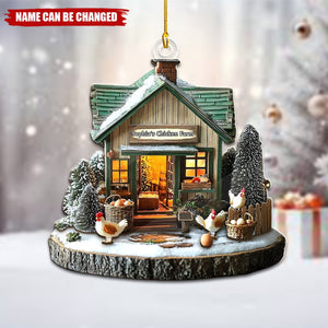 Personalized Chicken Farm Christmas Shaped Ornament – Gifts For Farmer, Chicken Lover