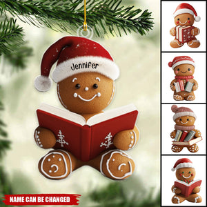 Gingerbread Personalized Acrylic Ornament - Christmas Gift For Book Lovers