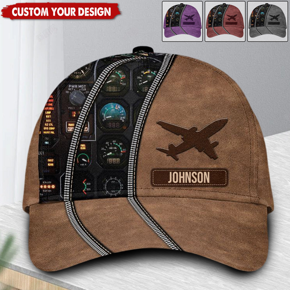 Pilot Multicolor Personalized Classic Cap, Gift For Pilot And Aviation Lover