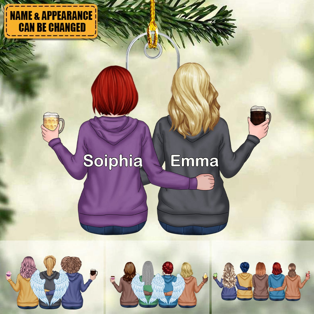 Personalized Sisters Besties Acrylic Christmas Ornament