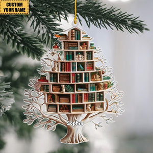 Personalized Christmas Book Tree Ornament, Book Lover Gift, Bookworm Gifts,  Christmas Gift