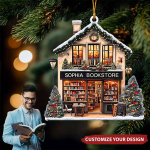 Personalized Book Store Ornament - Bookstore Ornament For Book Lover