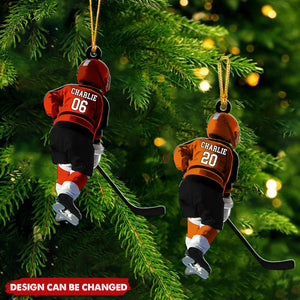 Personalized Kid Hockey Player Ornament - Hockey Keepsake, Hockey Uniform Ornament