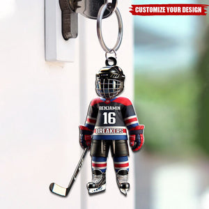 Hockey Player - Personalized Acrylic Keychain