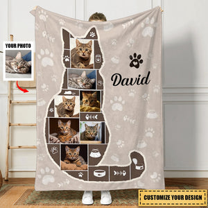 Personalized Cat Photo Collage Blanket, Best Gifts For Cat Owners, Cat Lover Gift