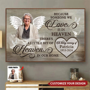 Custom Photo Love Is In Heaven - Memorial Personalized Horizontal Poster