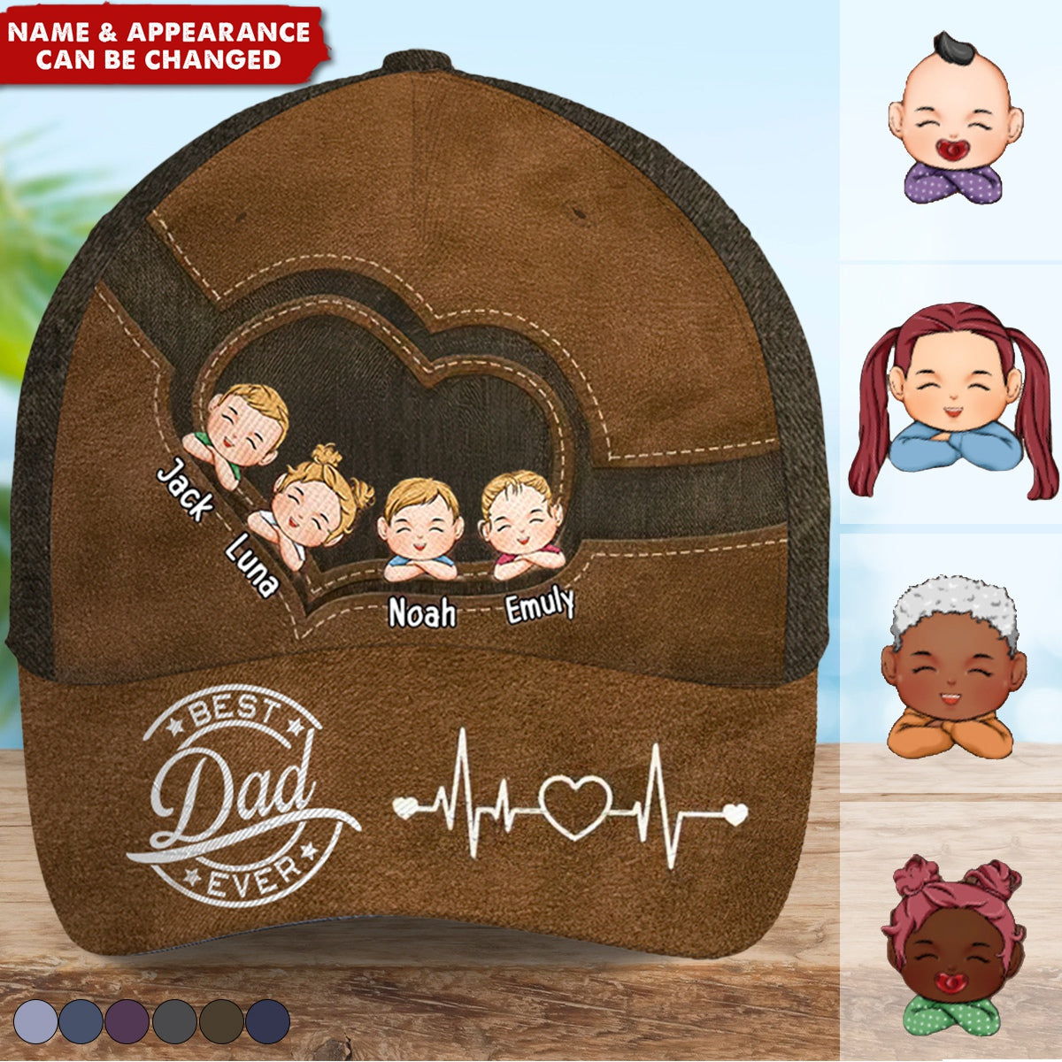 Best Dad Ever - Family Personalized Hat, All Over Print Classic Cap - Gift For Dad, Grandpa