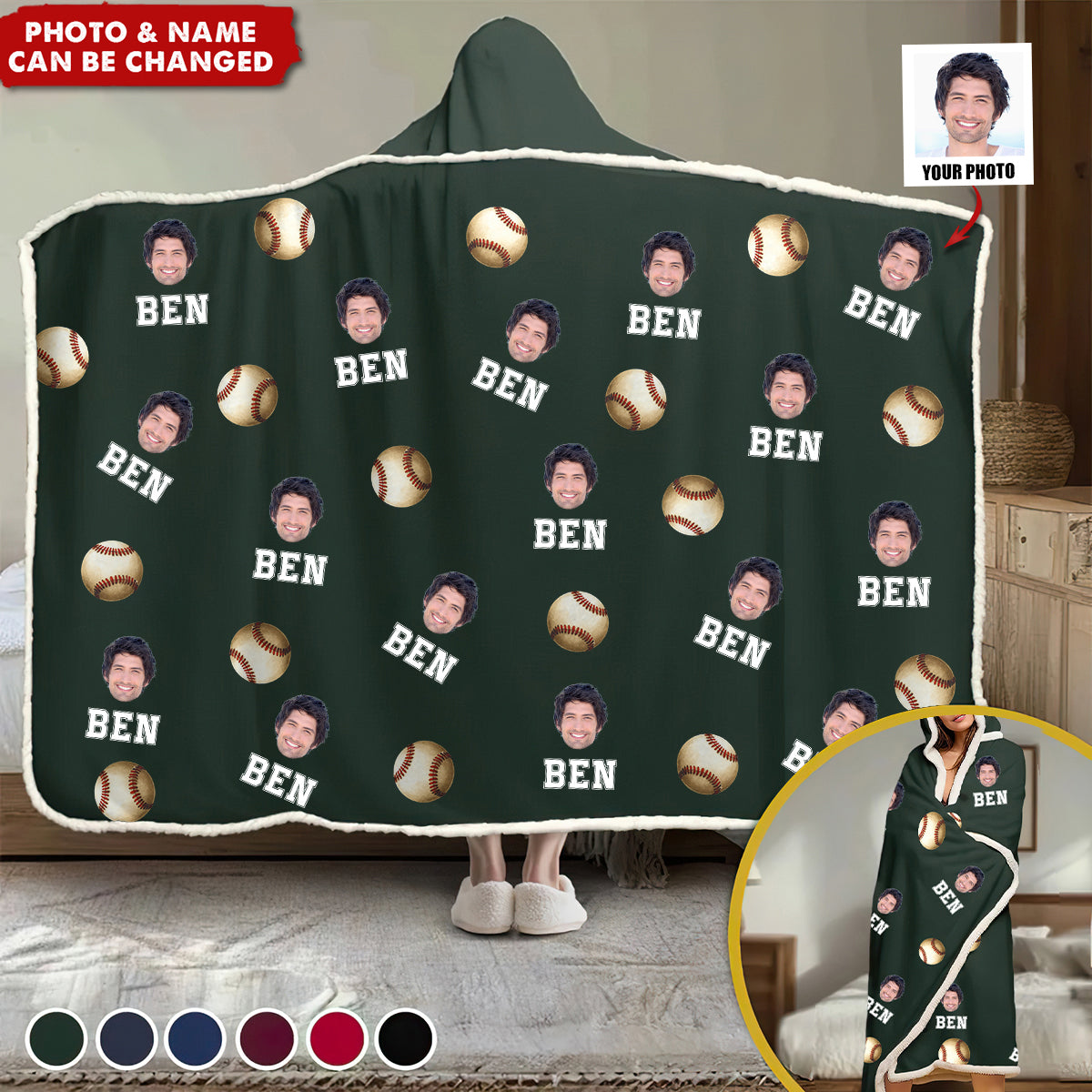 Personalized Wearable Photo Blanket Hoodie - Christmas Gift For Sport Lovers, Sport Players