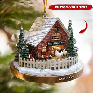 Personalized Rustic Winter Farmhouse Acrylic Ornament