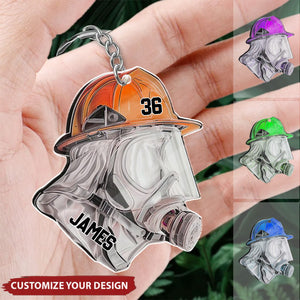 Firefighter’s Valor A Tribute In Detail Personalized Acrylic Keychain, Gift Idea For Firefighters