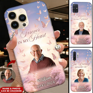 Pinky Heaven Custom Photo Butterflies - In Loving Memory Personalized Phone Case