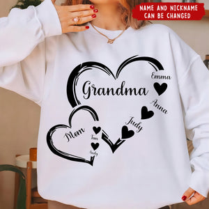 Personalized Mom Grandma And Grandkids Hearts Gift For Grandma Sweatshirt