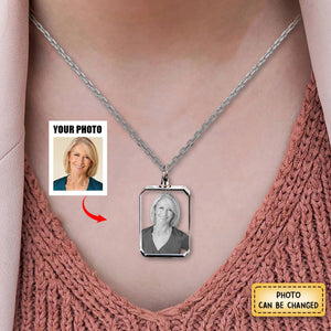 For Memorial - I Will Carry You With Me Until I See You Again Transparent Photo Custom Necklace