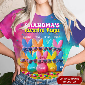 Grandma's Rabbits Vibrant Color Personalized 3D T-shirt, Easter Day Gift