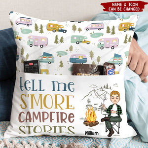 Tell Me S'more Campfire Stories - Personalized Pocket Pillow