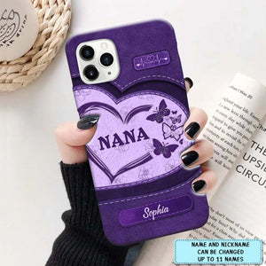 Personalized Nana Mom Heart Butterfly Colorful Phone case