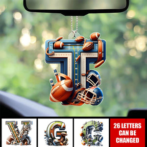 Custom Alphabet Letter Gifts For Sport Lover Car Ornament