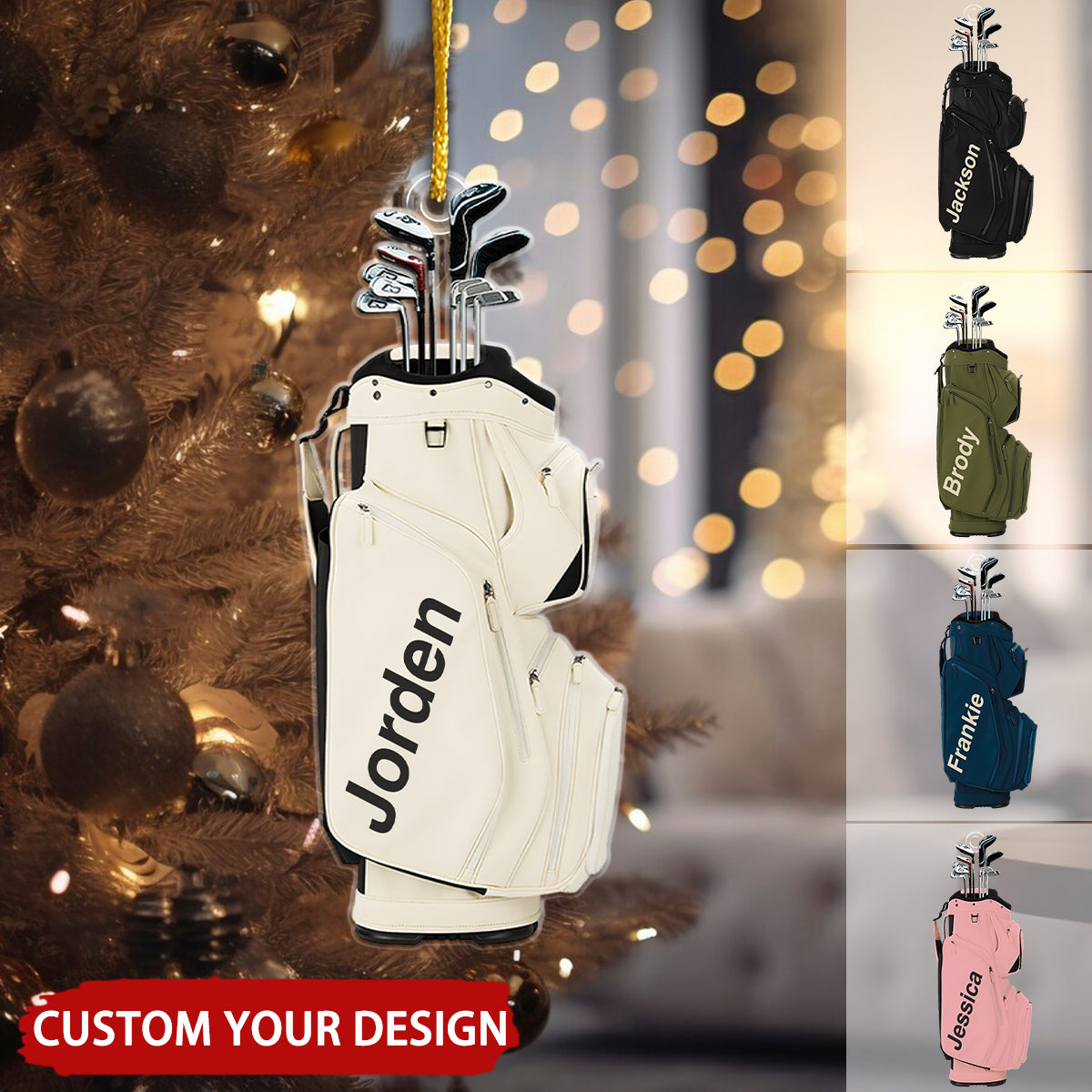 Golf Bag Set Personalized Christmas Ornament, Gift For Golf Lover