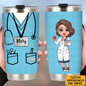 Glitter Uniform Nurse Pattern Enter Name And Major Personalized Tumbler