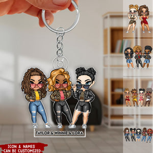 We Are Sistas Personalized Acrylic Keychain