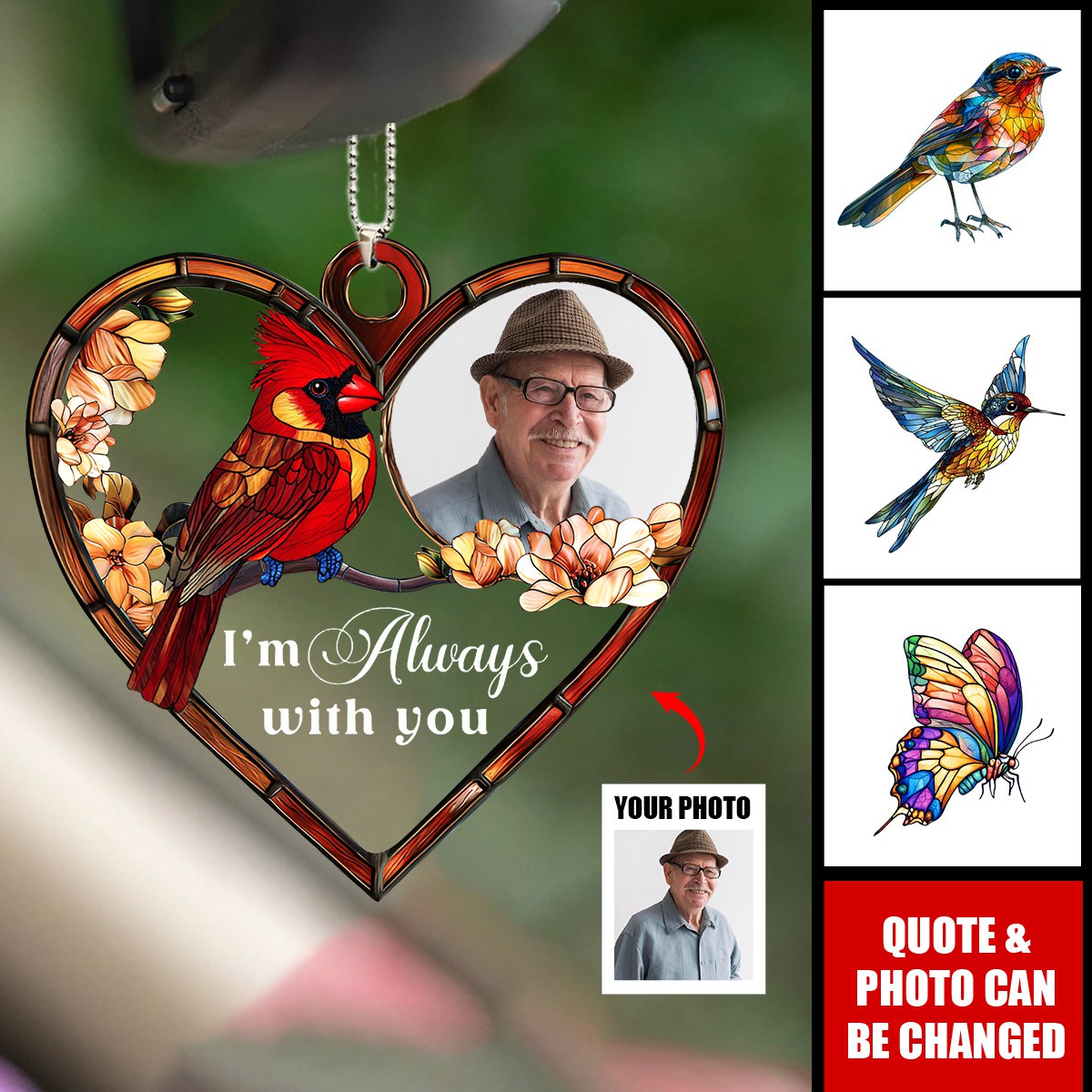 I'm Always With You - Personalized Photo Acrylic Car Ornament