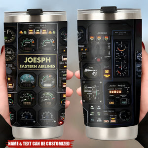 Pilot Control-panel Plane - Personalized Tumbler Cup