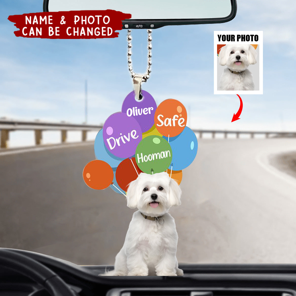 Drive Safe Hooman - Personalized Car Photo Ornament