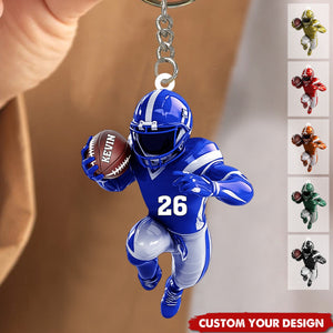 American Football Personalized Keychain, Gift For American Football Lovers