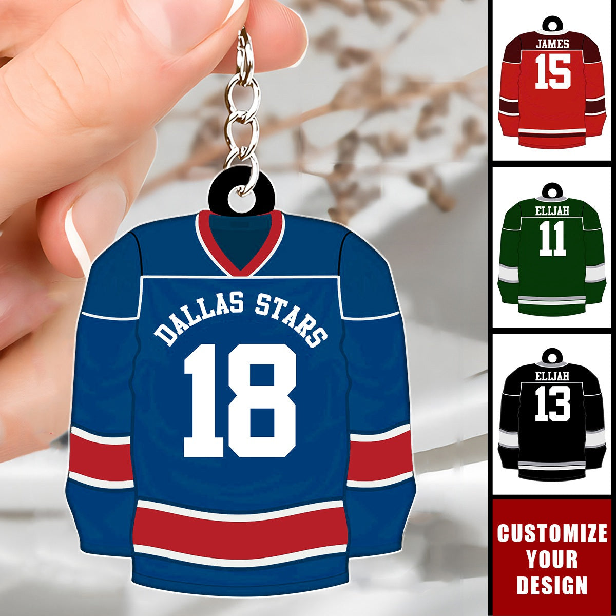 Ice Hockey Jersey - Personalized Acrylic Keychain, Gift For Hockey Lover