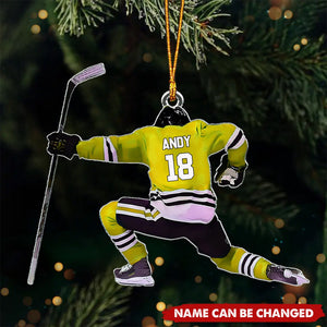 Personalized Hockey Player Christmas Ornament - Gift For Hockey Players Keepsake Ornament