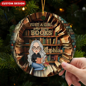 Books Are A Uniquely Portable Magic - Personalized Ceramic Ornament - Christmas Gift For Book Lovers