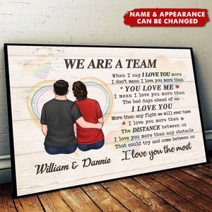 Every Day I'm With You, I Love You More - Couple Personalized Custom Horizontal Poster - Gift For Husband Wife, Anniversary, LGBTQ