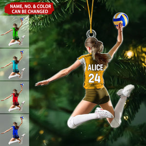 Volleyball Girl Personalized Christmas Ornament, Gift For Volleyball Lovers