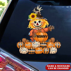 Fall Seasons, Pumpkin Grandma Mom - Personalized Decal