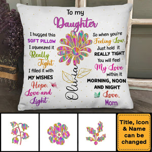 Personalized Gift For Granddaughter Daughter Messy Paint Birth Flower Pillow