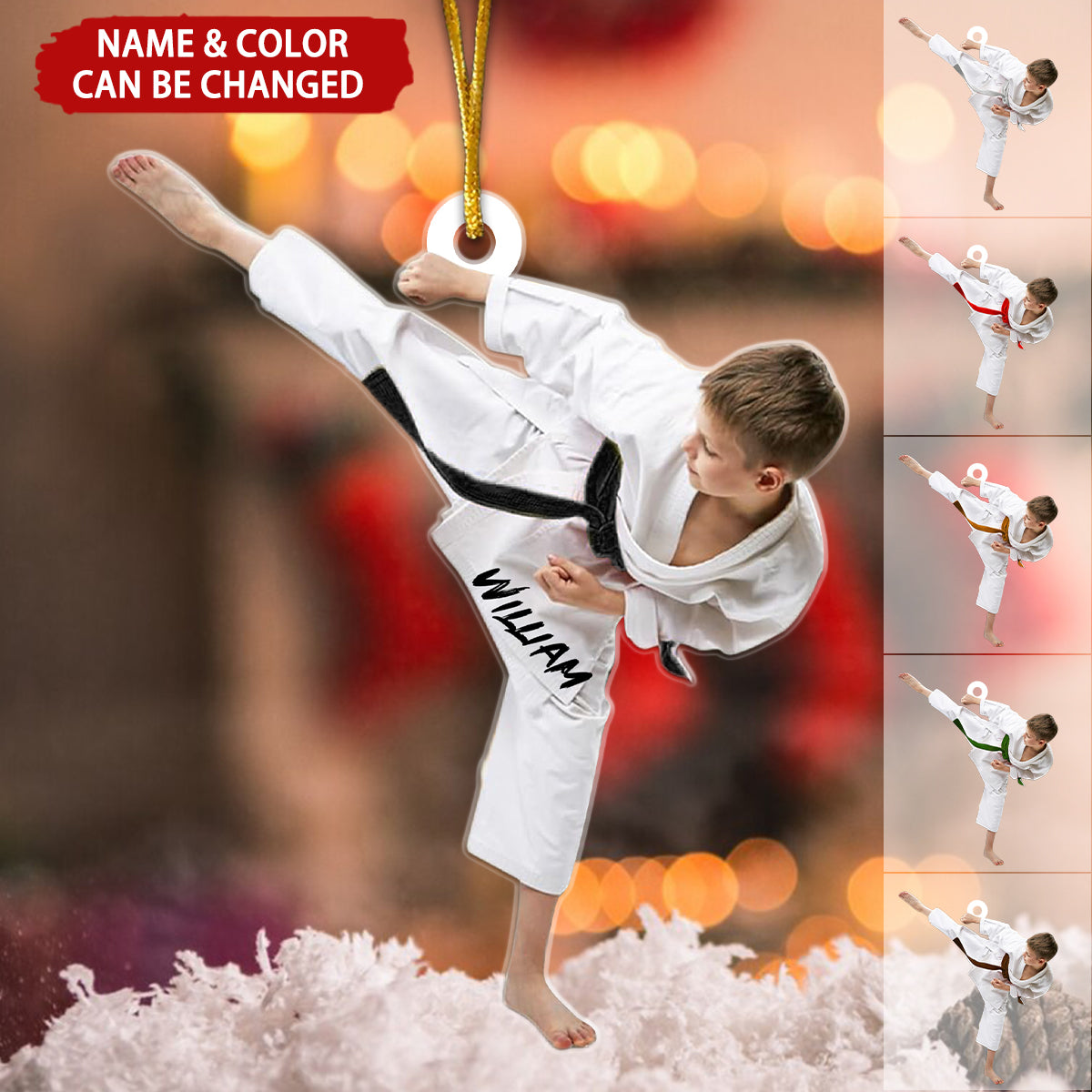 Karate Boy Personalized Christmas Ornament, Gift For Karate Lover