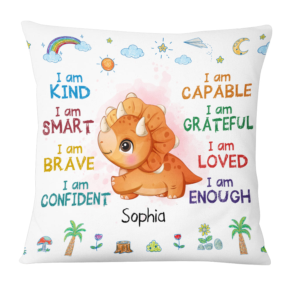 Gift For Granddaughter Grandson Dinosaur I Am Kind Pillow