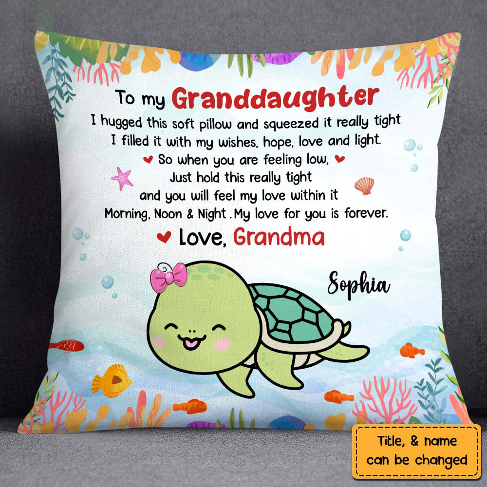 Gift For Daughter Granddaughter My Love For You Is Forever Turtle Pillow