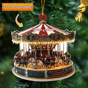 Custom Christmas Carousel Ornament, Gift for Carousel Lover, Carousel Horse Ornament