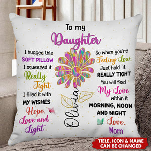 Personalized Gift For Granddaughter Daughter Messy Paint Birth Flower Pillow