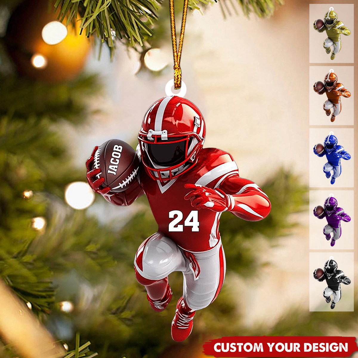 American Football Personalized Christmas Ornament, Gift For American Football Lovers