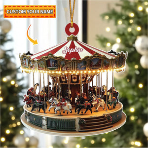 Custom Christmas Carousel Ornament, Gift for Carousel Lover, Carousel Horse Ornament