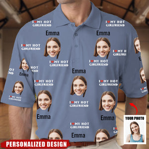 I Love My Hot Wife - Personalized Photo Polo Shirt