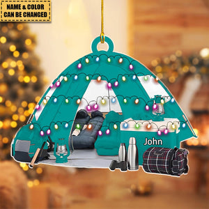 Personalized Camping Tent Christmas Ornament, Christmas Decorations, Gift For Camping Lover