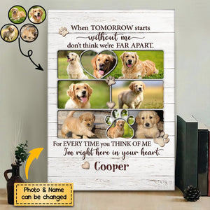 Custom Dog Memorial Picture Collage Canvas - Gift for Dog Lovers