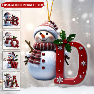 Merry Christmas Custom Letter Snowman Personalized Acrylic Ornament