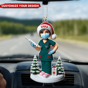 Personalized Nurse Acrylic Car Ornament, Gift for Nurse