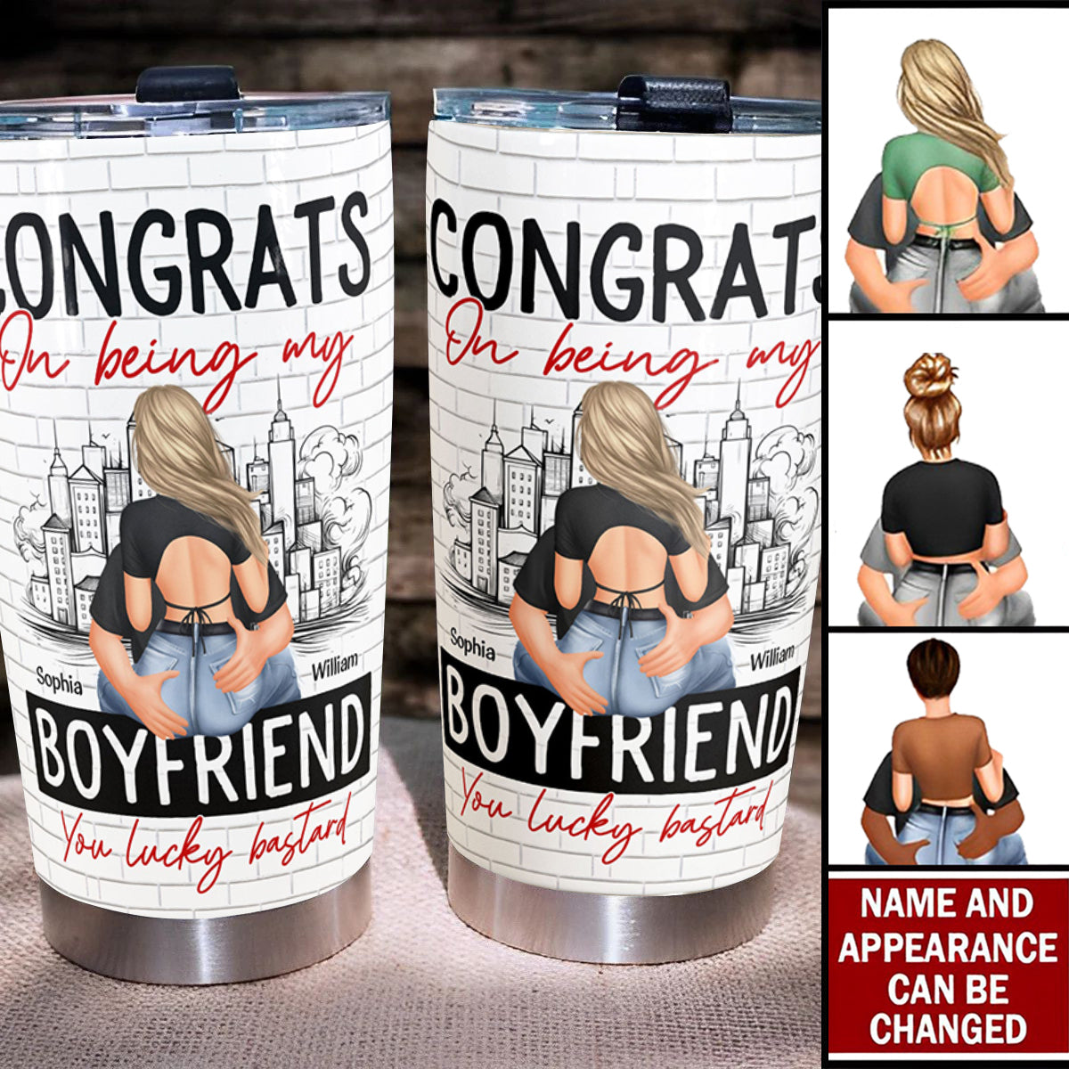 Congrats On Being My Boyfriend - Personalized Tumbler