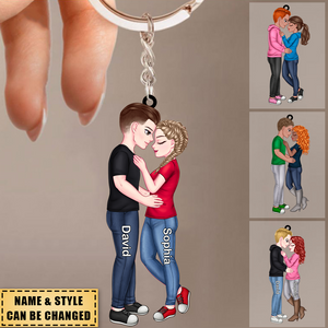 Couple Personalized Custom Keychain - Gift For Husband Wife, Anniversary