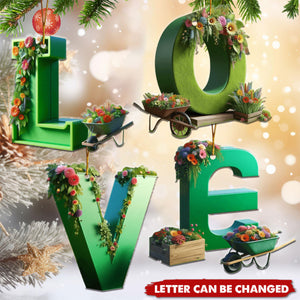 Custom Alphabet Letter Gifts For Garden Lovers Christmas Ornament